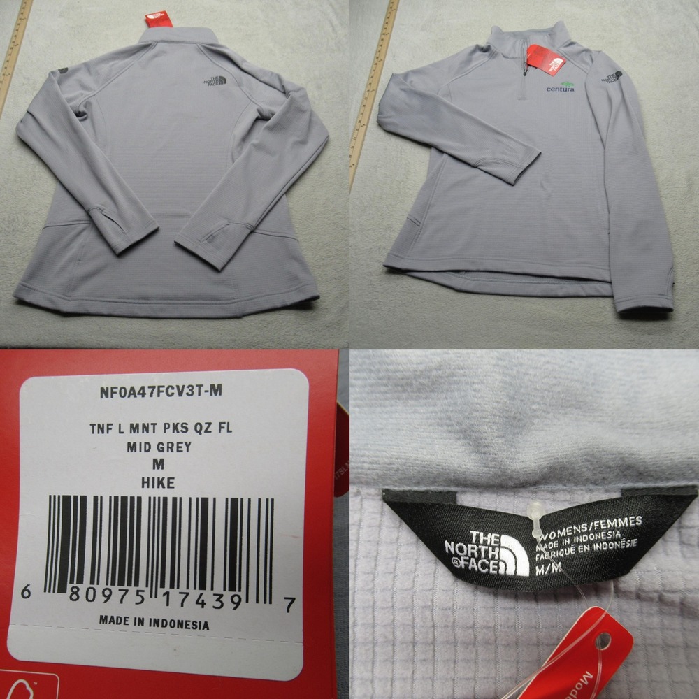 North Face Jacket Women Medium Gray Mountain Peak Centura Worker Waffle Knit NEW